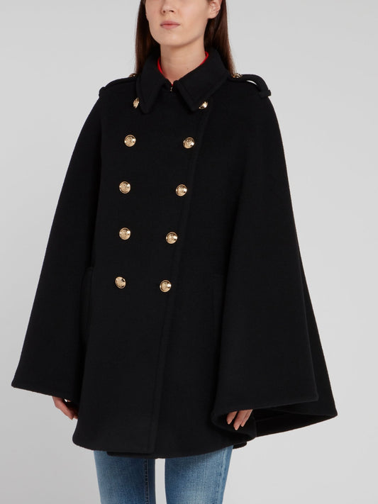 Черный двубортный жакет-болеро