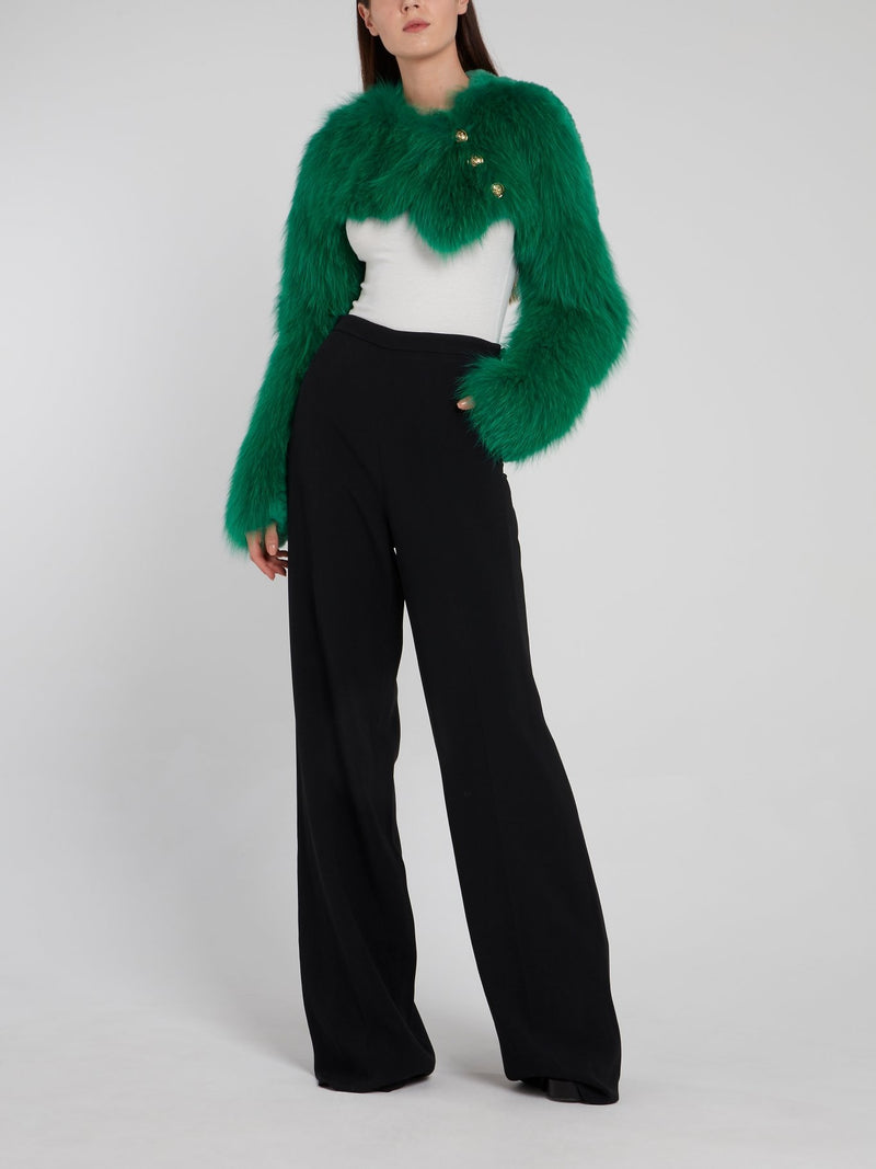 Черные брюки палаццо с млолнией сбоку