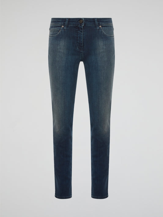 Elevate your denim game with these Stone Washed Skinny Denim Jeans by Roberto Cavalli, designed to hug your curves in all the right places. The unique stone wash finish gives these jeans a worn-in, vintage look that sets them apart from your average pair of skinny jeans. Pair them with a sleek blouse and heels for a chic and edgy urban look that will turn heads wherever you go.