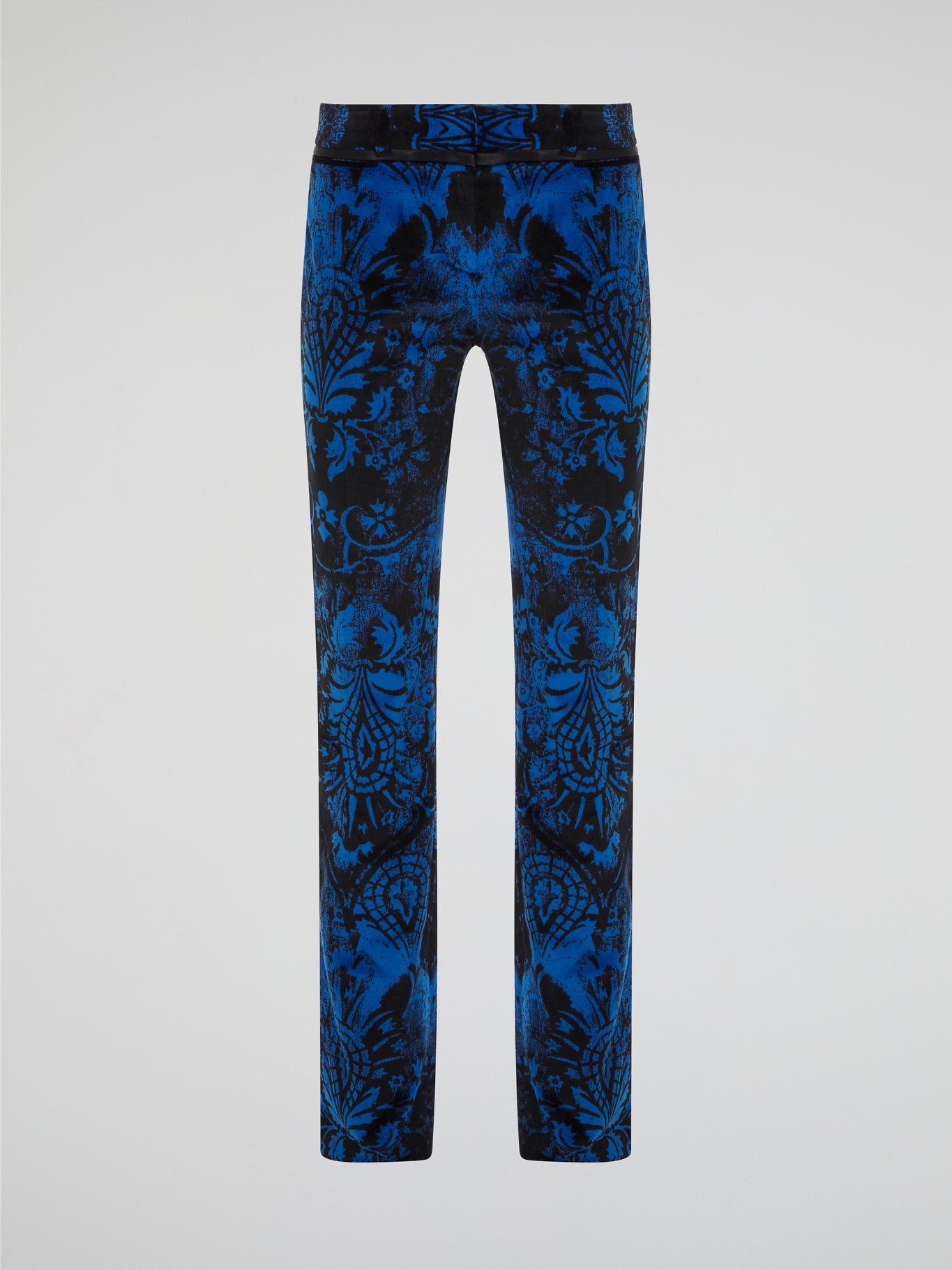Step out in style with these statement Blue Printed Skinny Trousers from Roberto Cavalli, designed to turn heads wherever you go. The intricate print adds a touch of sophistication to any outfit, while the form-fitting silhouette hugs your curves in all the right places. Elevate your wardrobe with these must-have trousers that exude luxury and high-fashion flair.