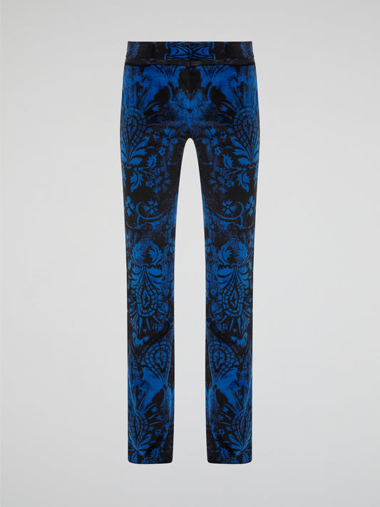 Step out in style with these statement Blue Printed Skinny Trousers from Roberto Cavalli, designed to turn heads wherever you go. The intricate print adds a touch of sophistication to any outfit, while the form-fitting silhouette hugs your curves in all the right places. Elevate your wardrobe with these must-have trousers that exude luxury and high-fashion flair.