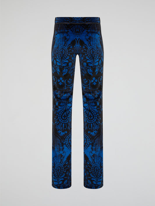 Step out in style with these statement Blue Printed Skinny Trousers from Roberto Cavalli, designed to turn heads wherever you go. The intricate print adds a touch of sophistication to any outfit, while the form-fitting silhouette hugs your curves in all the right places. Elevate your wardrobe with these must-have trousers that exude luxury and high-fashion flair.