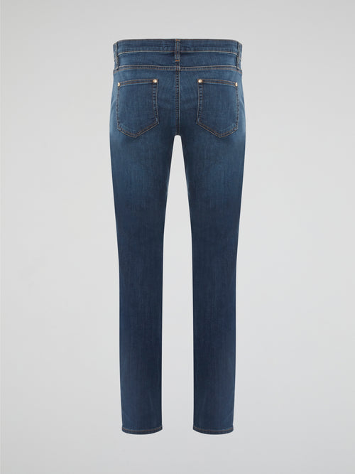 Elevate your denim game with Roberto Cavalli's snake embellished skinny jeans - a bold and daring twist on a wardrobe staple. Crafted from premium stretch denim, these jeans hug your curves in all the right places while adding a touch of exotic flair with intricate snake motifs. Whether you dress them up with heels or down with sneakers, these statement jeans are sure to turn heads wherever you go.