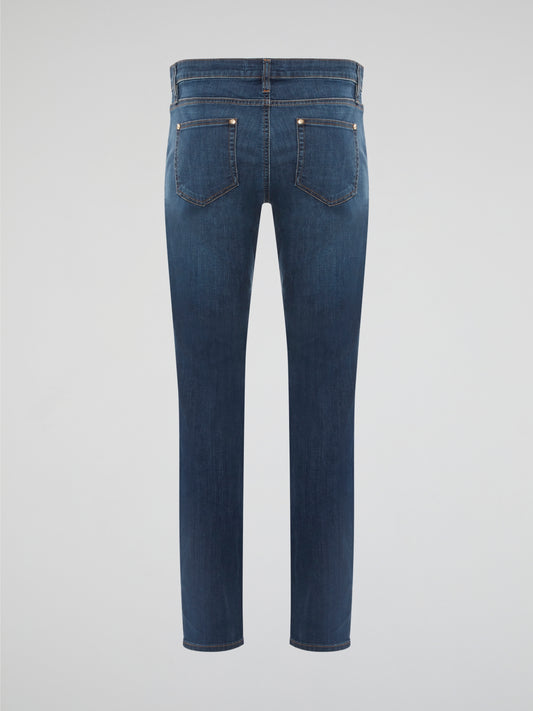 Elevate your denim game with Roberto Cavalli's snake embellished skinny jeans - a bold and daring twist on a wardrobe staple. Crafted from premium stretch denim, these jeans hug your curves in all the right places while adding a touch of exotic flair with intricate snake motifs. Whether you dress them up with heels or down with sneakers, these statement jeans are sure to turn heads wherever you go.