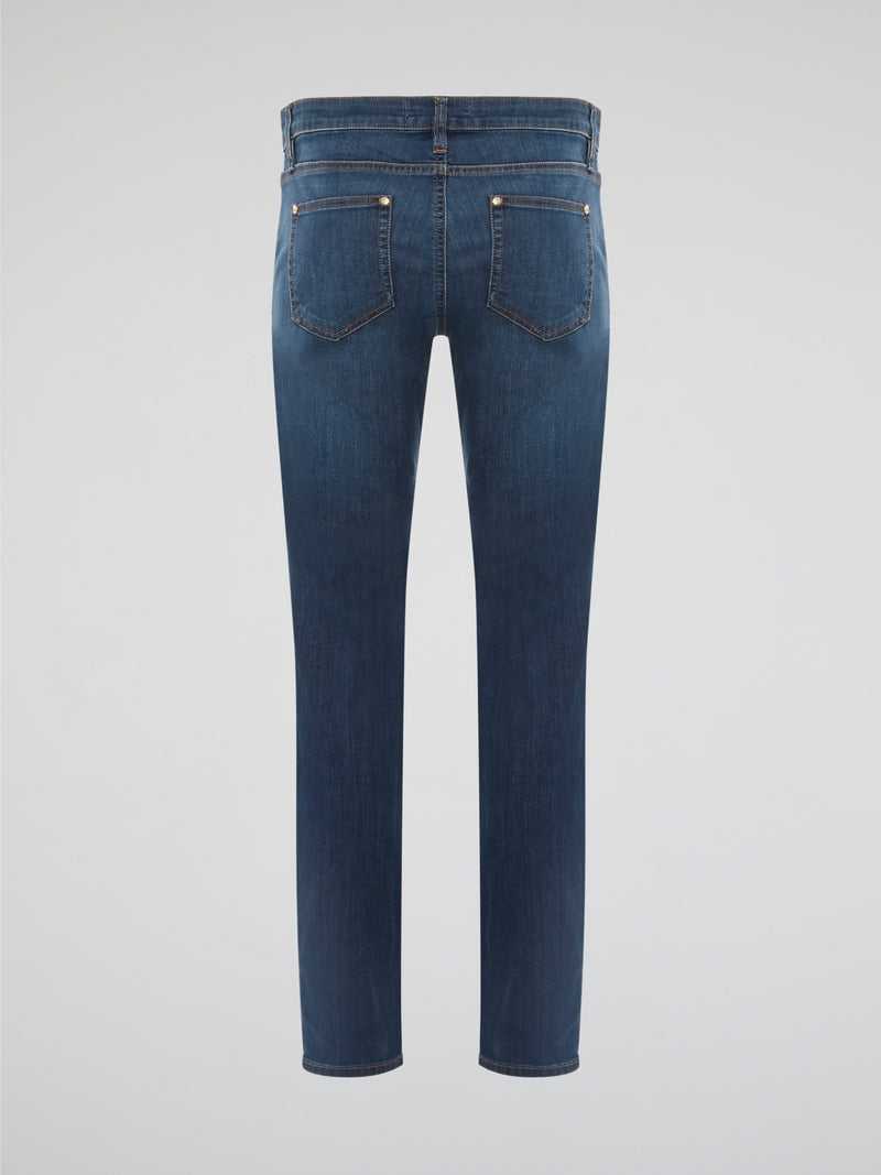 Elevate your denim game with Roberto Cavalli's snake embellished skinny jeans - a bold and daring twist on a wardrobe staple. Crafted from premium stretch denim, these jeans hug your curves in all the right places while adding a touch of exotic flair with intricate snake motifs. Whether you dress them up with heels or down with sneakers, these statement jeans are sure to turn heads wherever you go.