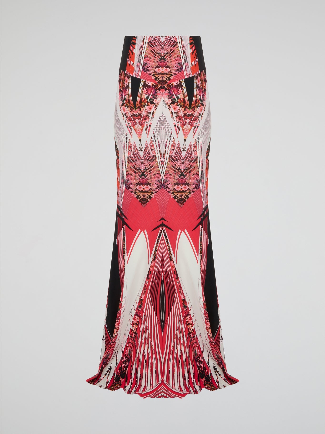 Feel like a modern-day goddess in this stunning red printed maxi skirt by Roberto Cavalli. The vibrant color and intricate design will make you stand out in any crowd, while the flowing silhouette adds a touch of elegance to your look. Pair it with a simple top and statement jewelry for a look that is both bold and chic.