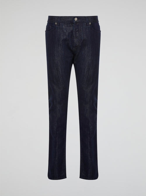 Elevate your denim game with these sleek Navy Slim Fit Jeans by Roberto Cavalli, perfect for the modern man who values style and sophistication. Crafted from high-quality denim with a hint of stretch, these jeans provide a comfortable and flattering fit that will keep you looking sharp all day long. Pair them with a crisp white shirt and sneakers for a laid-back yet polished ensemble that will turn heads wherever you go.