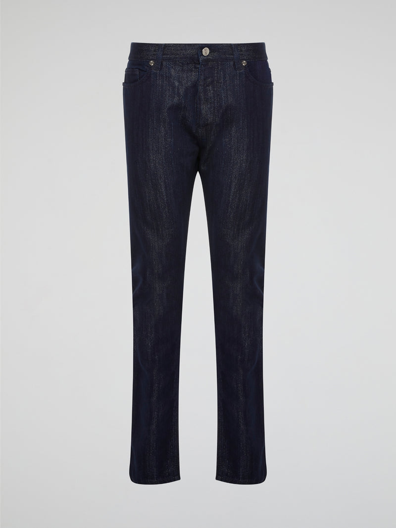Elevate your denim game with these sleek Navy Slim Fit Jeans by Roberto Cavalli, perfect for the modern man who values style and sophistication. Crafted from high-quality denim with a hint of stretch, these jeans provide a comfortable and flattering fit that will keep you looking sharp all day long. Pair them with a crisp white shirt and sneakers for a laid-back yet polished ensemble that will turn heads wherever you go.