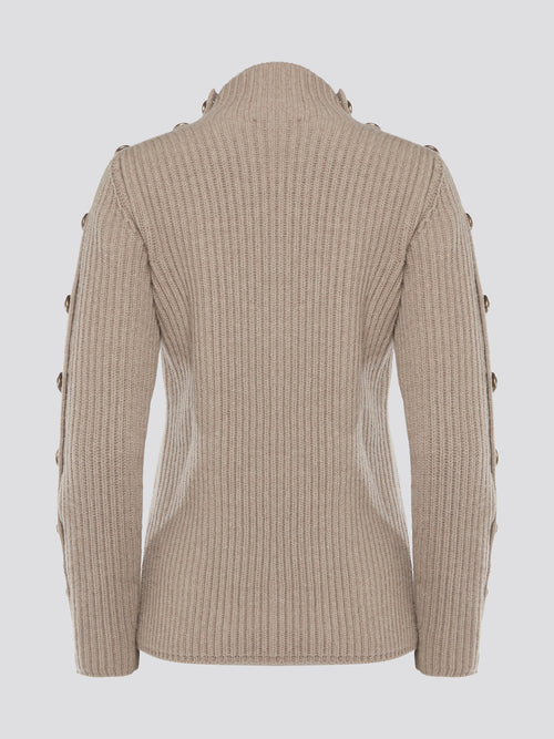 Elevate your sweater game with the luxurious Brown Button Detailed Sweater from Roberto Cavalli. This statement piece features intricate button detailing on the sleeves, adding a touch of sophistication and flair to your look. Stay cozy and stylish in this must-have staple for your fall and winter wardrobe.