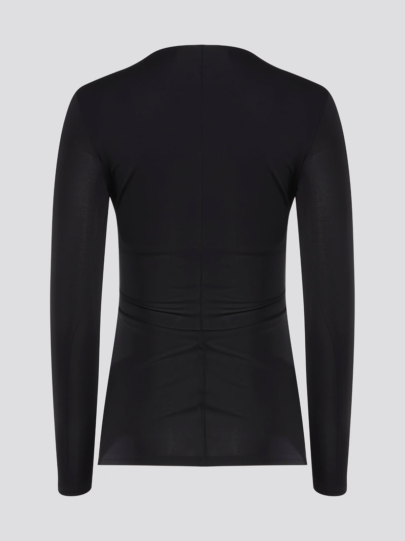 Step into elegance with the Black Lace Panel Top by Roberto Cavalli. This stunning piece features intricate lace detailing that adds a touch of romance to any ensemble. Dress it up with a sleek pencil skirt for a night out or pair it with jeans for a chic daytime look. Elevate your wardrobe with this timeless and versatile top.