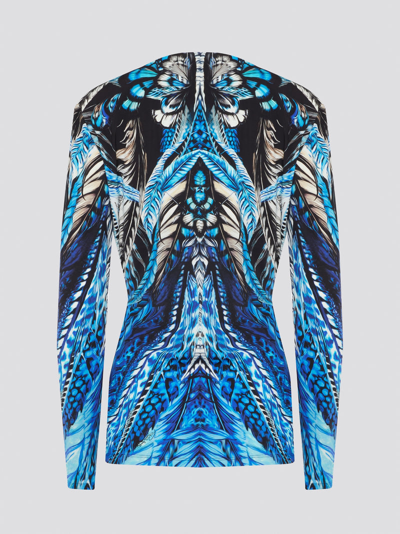 Feel like a vision of elegance in the striking Blue Lace Panel Top by Roberto Cavalli. With its luxurious lace detailing and intricate design, this top effortlessly combines sophistication with a touch of romance. Perfect for a special occasion or a night out, this piece will make you feel confident and show-stopping wherever you go. Elevate your look with this exquisite top from Roberto Cavalli.