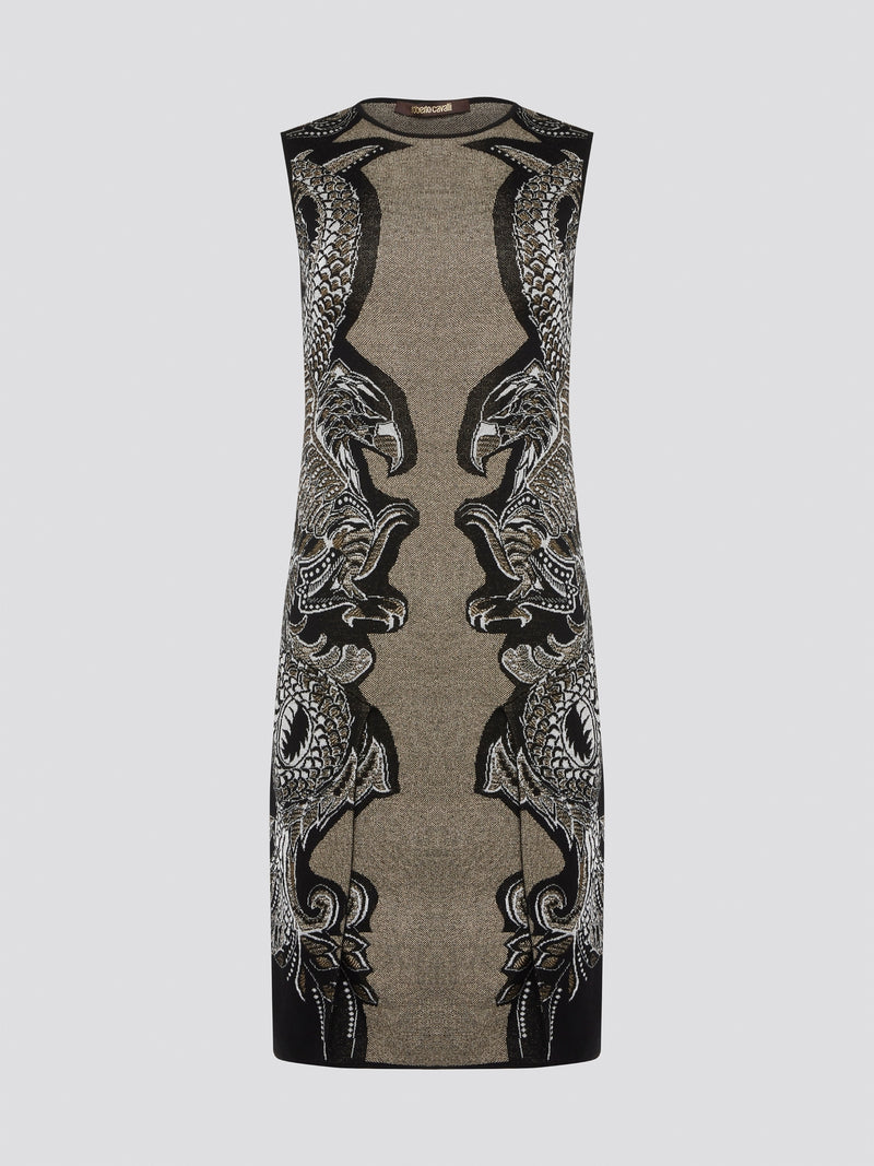 Elevate your wardrobe with the exquisite Knitted Bodycon Dress by Roberto Cavalli. Crafted with precision and care, this dress features intricate knitted details that hug your curves in all the right places. Make a statement at any event with this luxurious and unique piece that exudes elegance and style.