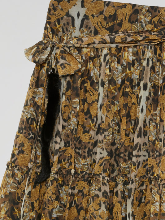 Leopard Brown Maxi Skirt