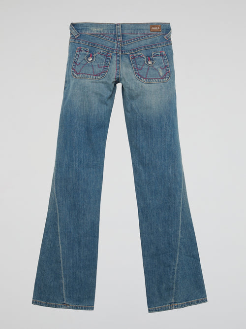 Vintage Y2K Stitch Flare Jeans