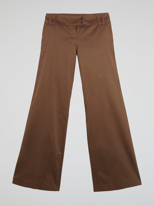 Espresso Brown Tailored Flare Trousers