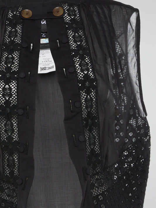 Black Enchantment Sheer Lace Vest