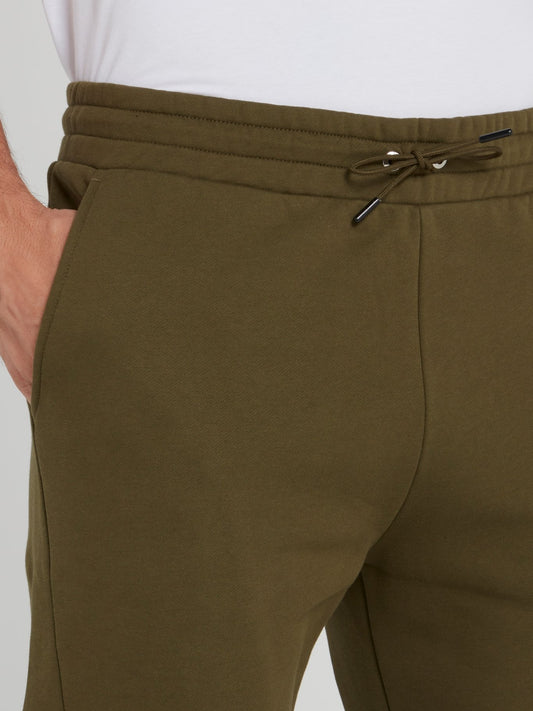 Оливковые спортивные брюки с логотипом