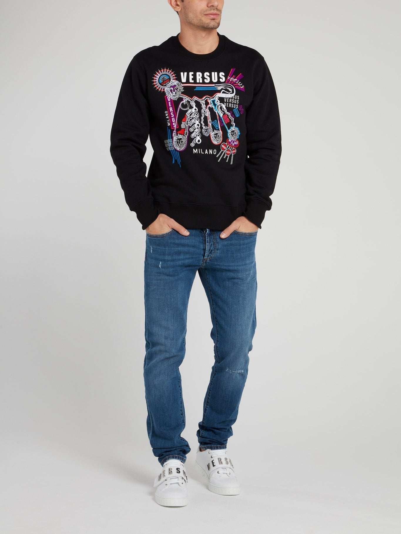 Черная хлопковая толстовка с рисунком