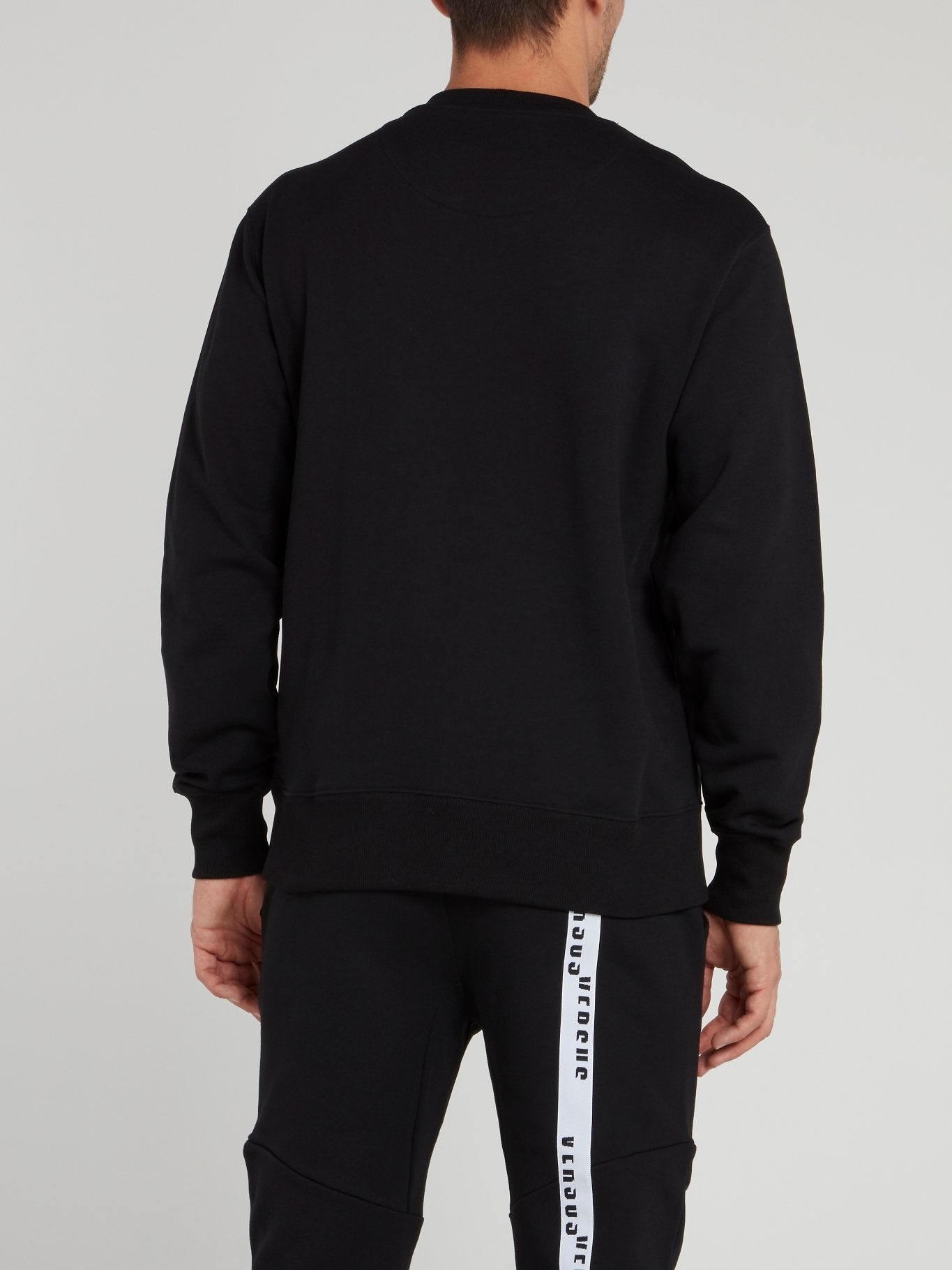 Черный хлопковый свитшот с логотипом