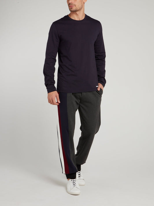 Серые брюки в стиле колор-блок