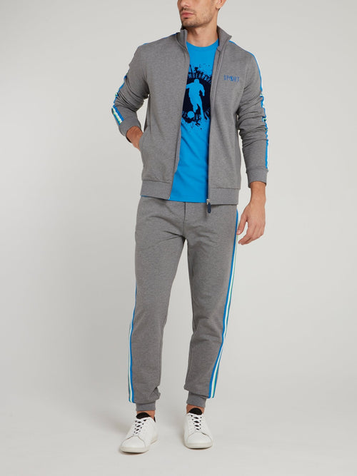 Серая куртка с логотипом Sport