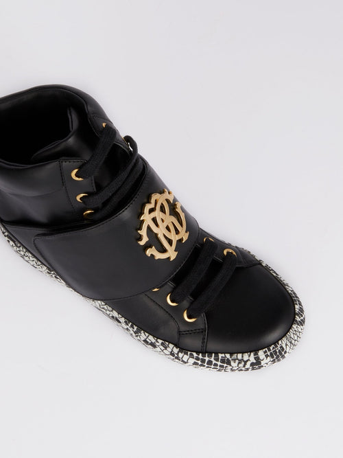 Черные кожаные сникеры