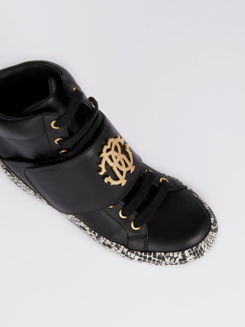 Черные кожаные сникеры