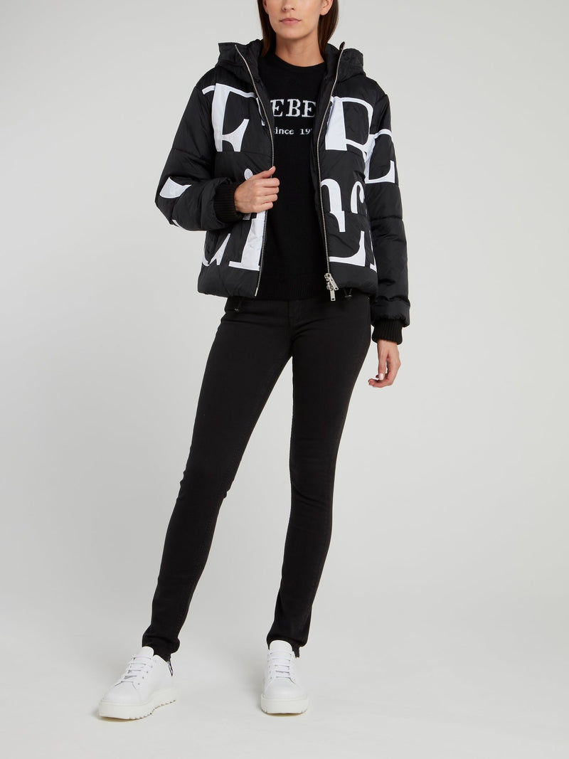 Черный классический джемпер с логотипом