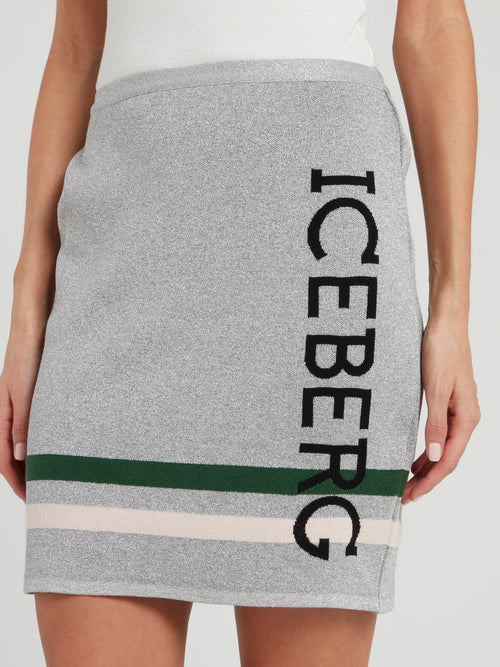 Юбка из вискозы с металлическим эффектом