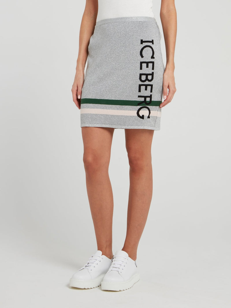 Юбка из вискозы с металлическим эффектом