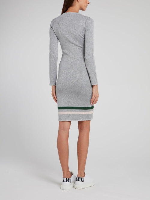 Платье-свитер из вискозы с металлическим эффектом