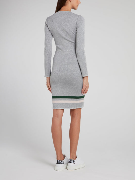 Платье-свитер из вискозы с металлическим эффектом