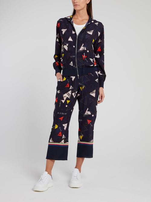 Темно-синие расклешенные капри