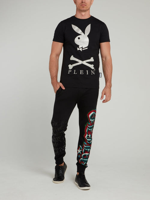 Черная футболка с рисунком Playboy