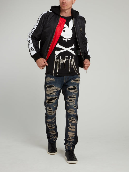 Черная футболка с логотипом Playboy