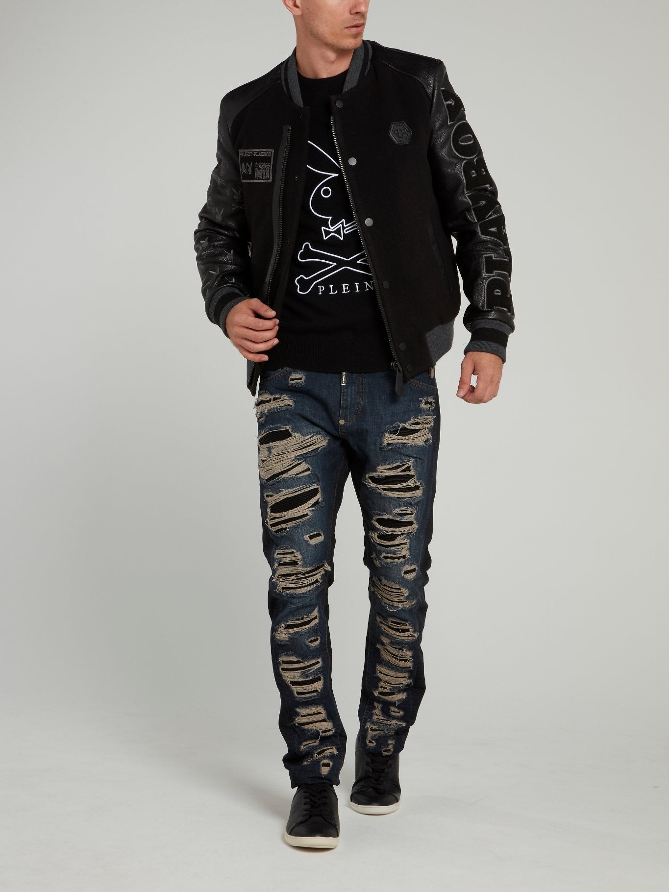 Черный джемпер с круглым вырезом Playboy