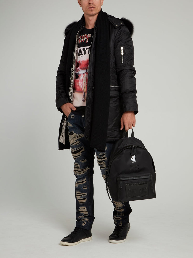 Черная футболка с рисунком Playboy