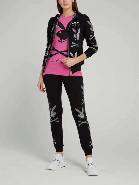 Розовая футболка с принтом Playboy