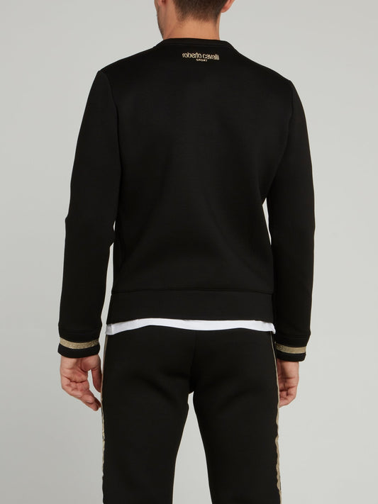 Черный свитшот с принтом в виде орла