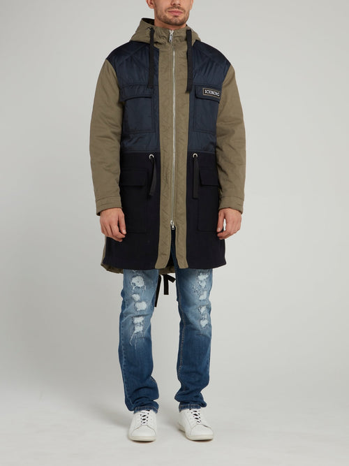 Длинная коричневая спортивная куртка