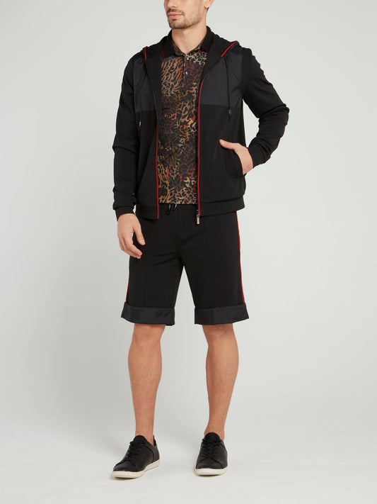 Черные шорты с полоской по бокам