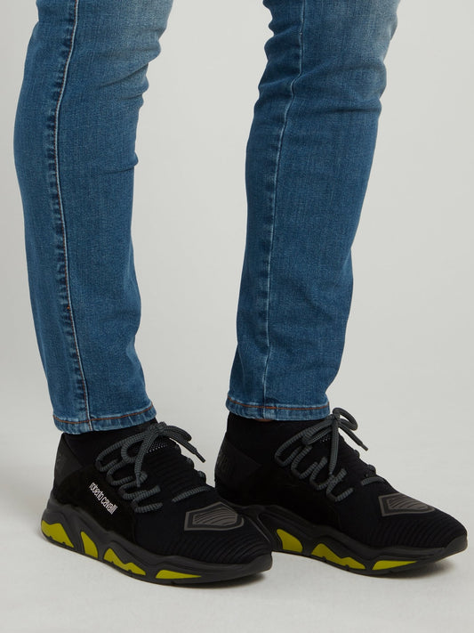 Черные низкие кроссовки на шнуровке