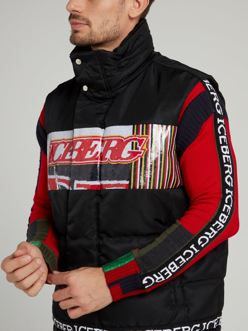 Черная стеганая теплая куртка