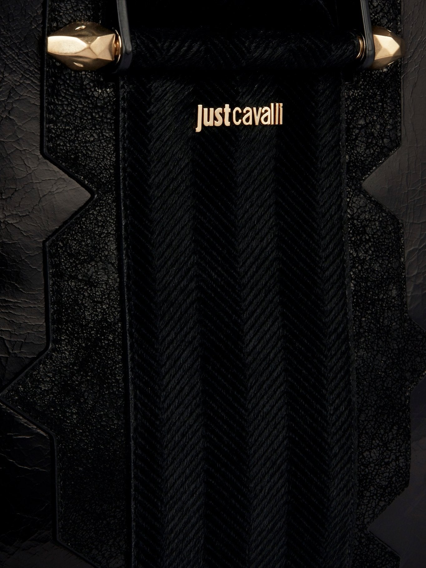 Черная кожаная сумка с декором