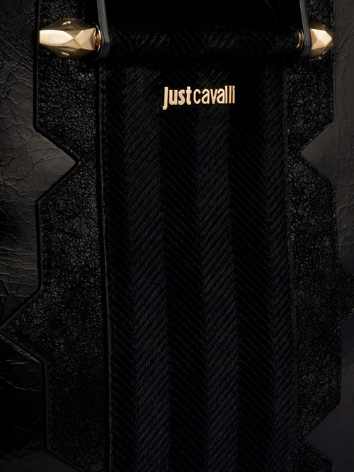 Черная кожаная сумка с декором