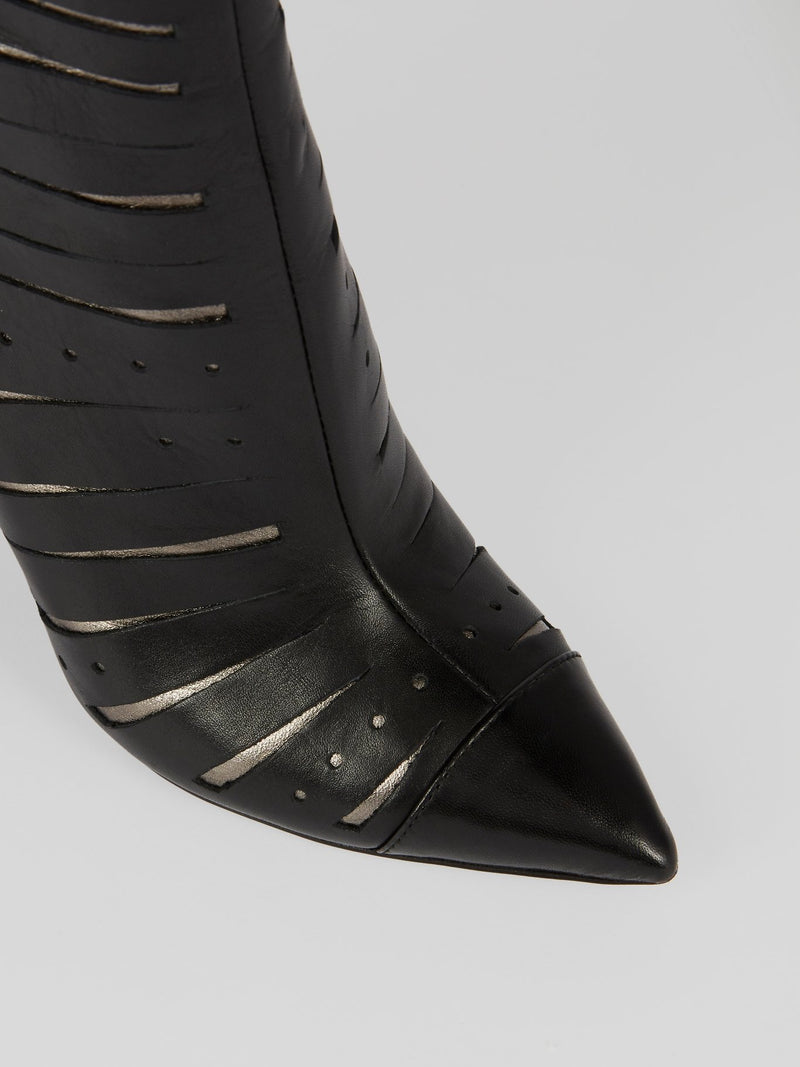 Черные кожаные полусапожки