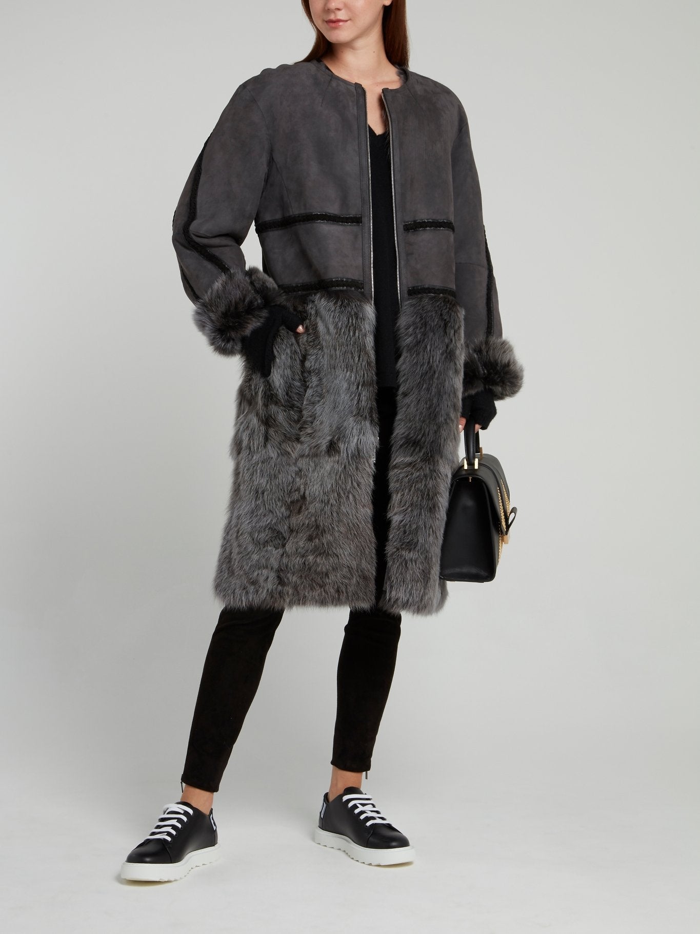 Черные классические замшевые леггинсы