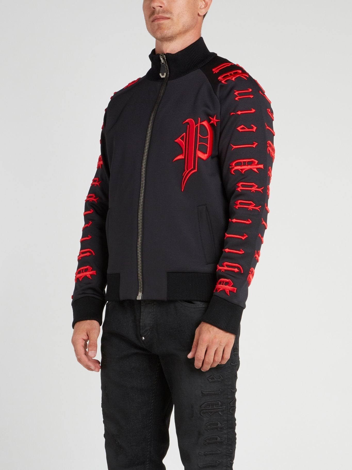 Черная спортивная куртка Gothic Plein