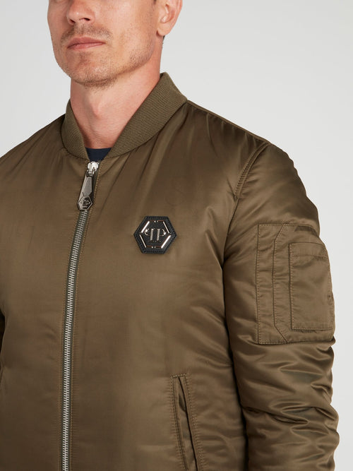 Куртка в стиле милитари с декором в виде черепа