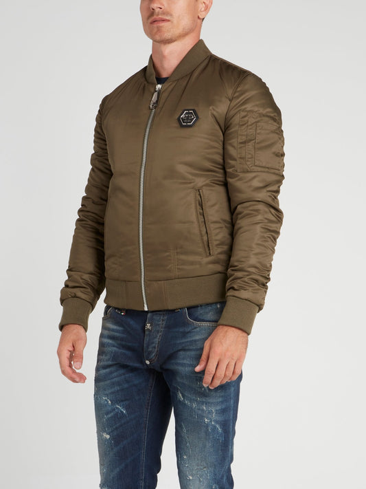 Куртка в стиле милитари с декором в виде черепа